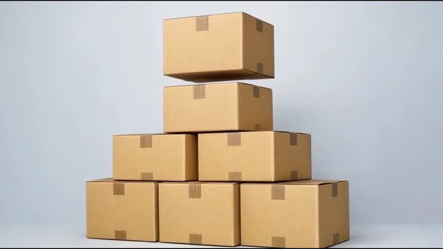 A stack of cardboard boxes stacked on top of each other