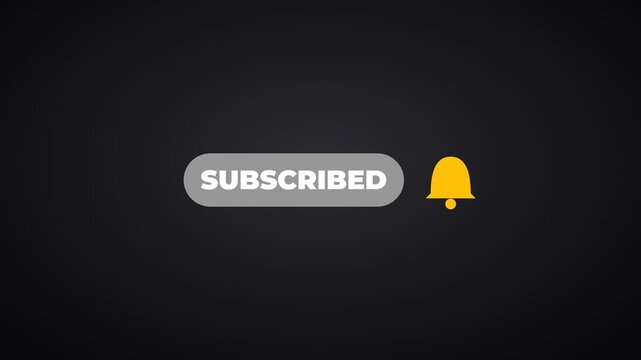Animated Subscribe Button and Notification Bell Transition on Dark Background