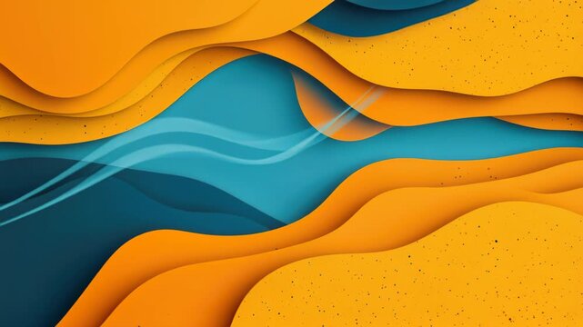 Abstract Flow of Color: A vibrant abstract design featuring flowing layers of orange and blue, creating a sense of depth and movement. The textured elements add a unique tactile quality.
