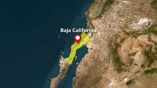 BAJA CALIFORNIA zoom in map animation 