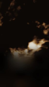 Flowing smoke abstract background with copy space for text seamless loop in rich amber tones vertical 9:16