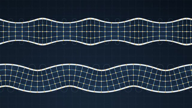 Guided Lamb Waves in Elastic Plate, Symmetric and Antisymmetric Ultrasonic Modes, Seamless Loop in calm blue tones