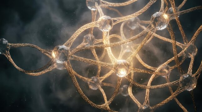 Close up of interconnected neurons firing electrical impulses in the brain