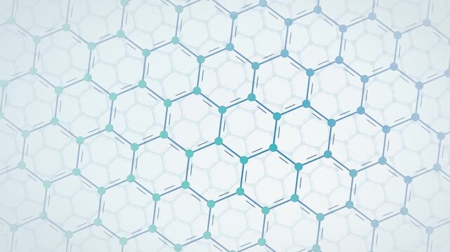 Seamless loop molecular structure hexagon lattice white