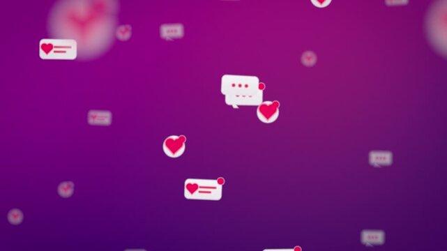 Seamless loop social media notifications likes and comments