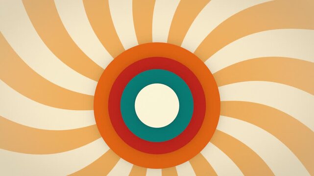 Seamless loop retro 70s sunburst rays background