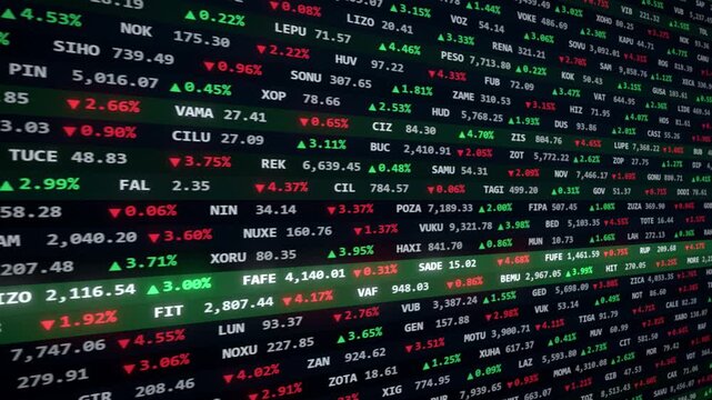 Seamless loop stock exchange ticker board prices