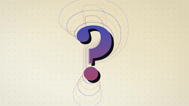Seamless loop big question mark on cream background