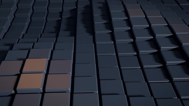 Seamless loop 3d block columns wave with soft shadows