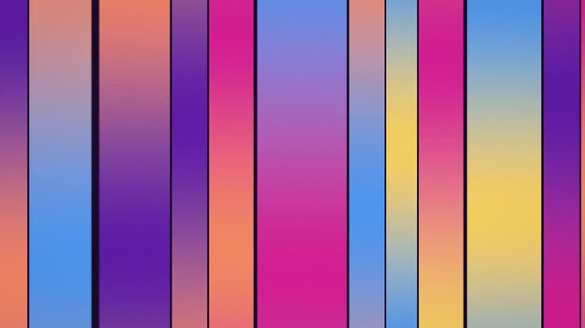 Seamless loop colorful gradient vertical bars background