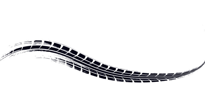 Tire mark. Car and motorcycle tire track vector set. Truck tread mark on the road concept.
