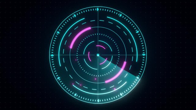 Seamless loop hud radar interface rotating rings