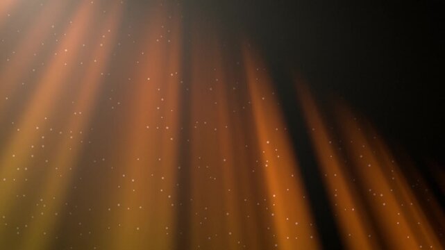 Seamless loop golden light rays with dust particles