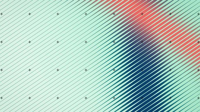 Seamless loop diagonal lines pattern mint coral background