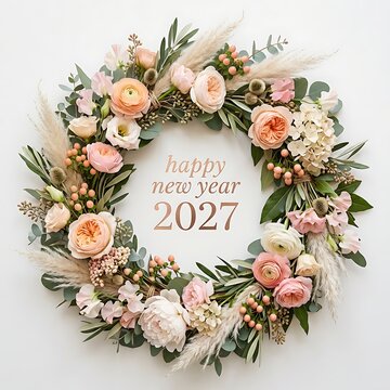 Greeting card presenting Happy New Year 2027