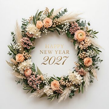 Greeting card presenting Happy New Year 2027