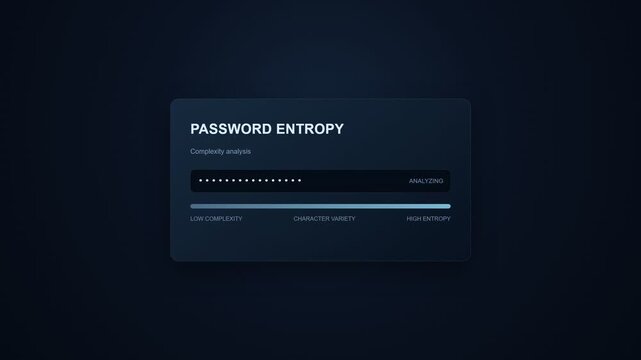 Cyber security interface showing password entropy loading process