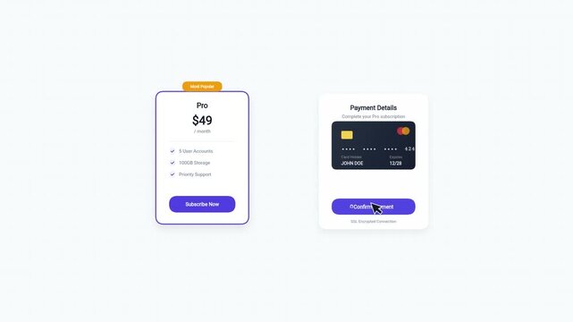 Pricing Table UI Subscription Plan Interface