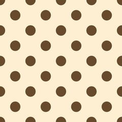 Earth Tone Brown Cream Polka Dot Seamless Pattern  © Gita