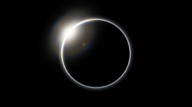 Glowing ring overlay transparent light circle halo lens flare round light eclipse glow effect