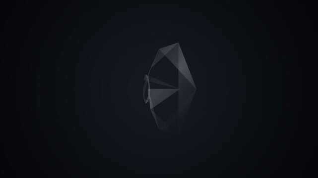 Abstract Geometric Shape Animation - Wireframe Crystal Formation and Transformation
