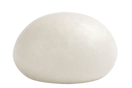Angolan funge, smooth compact white cassava ball with dense elastic Isolated on White Background