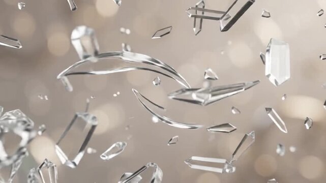 Glassy Liquid Transforms into Shattered Fragments and Reforms into Abstract Logo