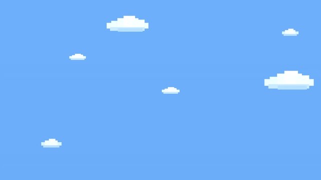Pixel art sky background looping animation