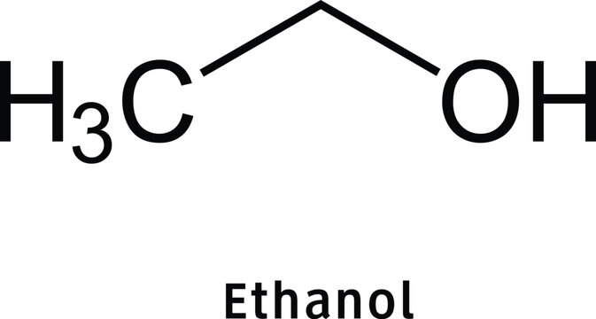 Ethanol Chemical Structure Written As C2H5OH Molecule Diagram Illustration