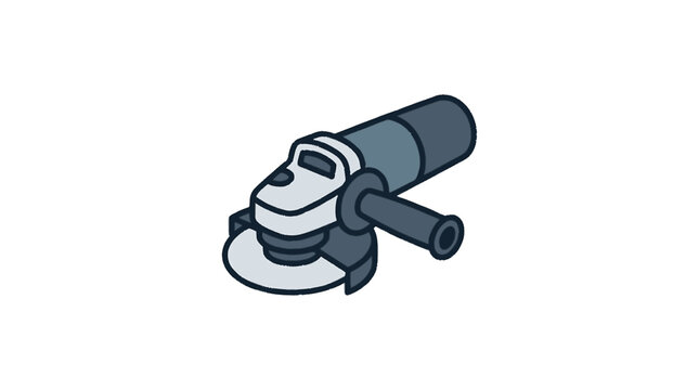 Angle grinder flat vector illustration isolated on white background
