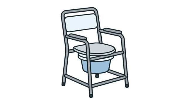 Bedside commode chair flat vector illustration on white background