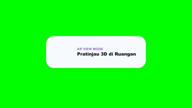E-commerce 3d ar preview buttons animation on green screen