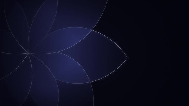 Abstract floral pattern unfolding in soft blue light with subtle motion for cosmetic branding