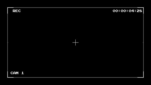 Surveillance CCTV monitoring screen, Professional Digital Camera Interface Recording Overlay with Running Timecode and Boundary Frame Markers in 4K video