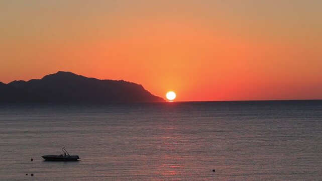 Sunset over sea in Sharm El Sheikh