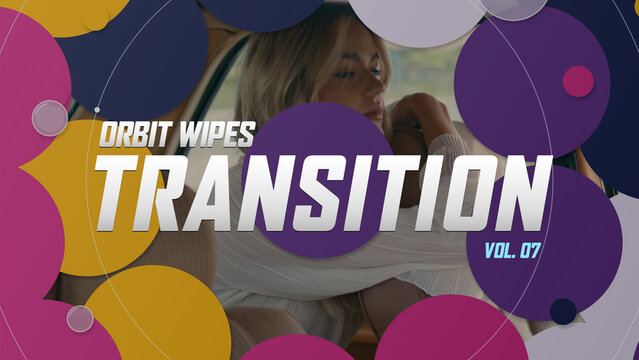 Orbit Wipes Transitions / Bold Purple and Yellow Circle Wipes with Orbit Lines for Event Promos and Social Media / Horizontal / Part 07