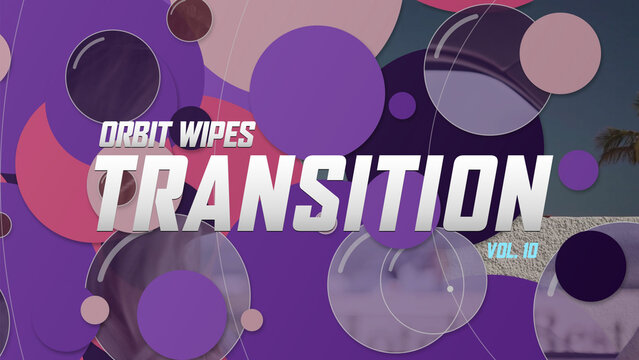 Orbit Wipes Transitions / Layered Purple and Pink Disc Wipes with Glass Circles for Fashion and Music Videos / Horizontal / Part 10