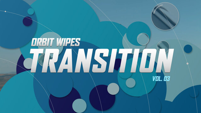 Orbit Wipes Transitions / Blue and Cyan Circular Wipes with Glass Discs for Tech Presentations and Social Media / Horizontal / Part 03