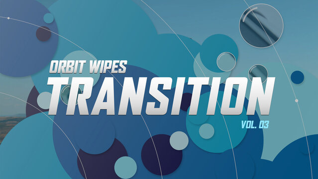 Orbit Wipes Transitions / Blue and Cyan Circular Wipes with Glass Discs for Tech Presentations and Social Media / Horizontal / Part 03