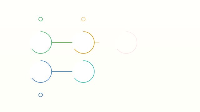 Minimalist graphic animation of growing flowchart nodes