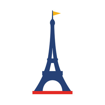 Eiffel Tower with Flag Illustration