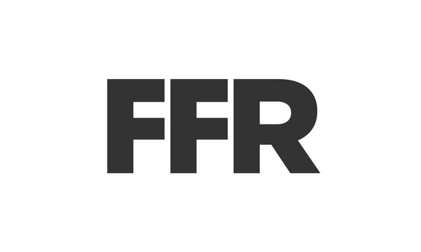 FFR logo design template with strong and modern bold text. Initial based vector logotype featuring simple and minimal typography. Trendy company identity.