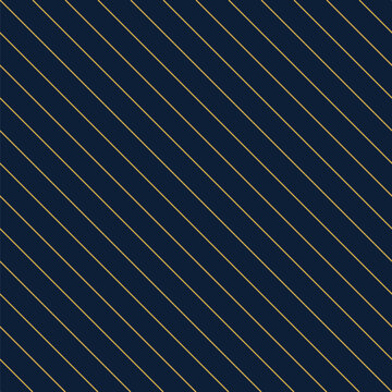 Seamless pattern featuring repeating thin diagonal gold lines on a dark navy blue background
