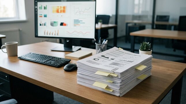 Supply chain analytics desk with exception summaries stack, exception management and operations control