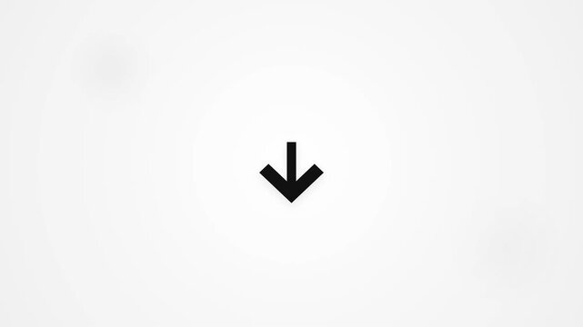 Minimalist black down arrow icon on a clean white background