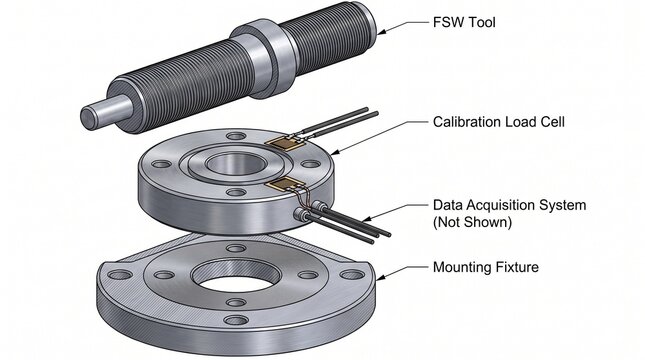 Spindle Collet Chuck - 3D illustration of Exploded 3D view of a spindle collet chuck used
for securing the welding tool