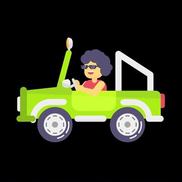 off road car moving animation loop video 4k transparent background use for cartoon animation, motion graphic asset element 