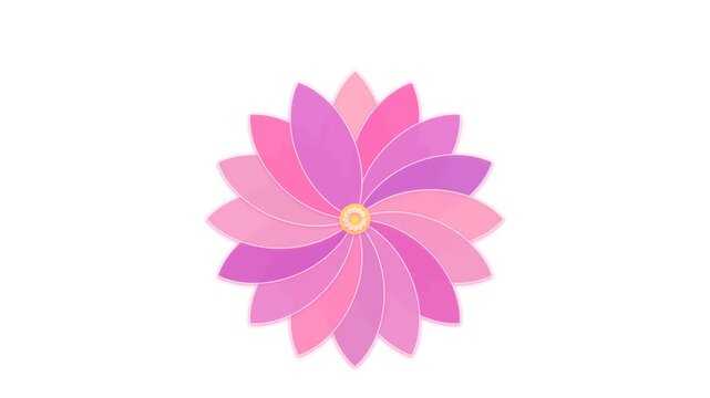 Abstract floral motion graphics with growing and shrinking shapes in clean stripes