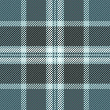 This seamless plaid pattern features a classic tartan texture in cool blue and charcoal gray tones. Ideal for winter fashion design, textiles, wrapping paper, or rustic digital background assets.