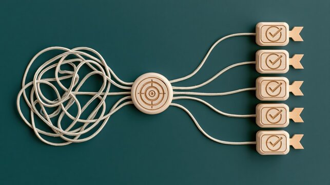 Strategy for business success through planning organization and clarity to solve complexity goal